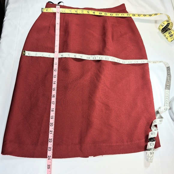 Vintage Donna Morgan Red Skirt Suit Set Business Career Casual Size 10 - Picture 14 of 16